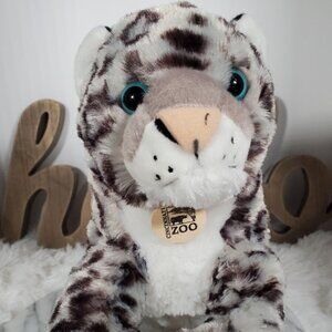Wild Republic 12" SNOW LEOPARD Black Gray Stuffed Animal Plush Toy